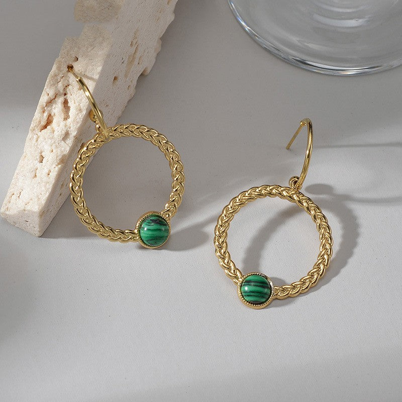 Malachite Earrings Women