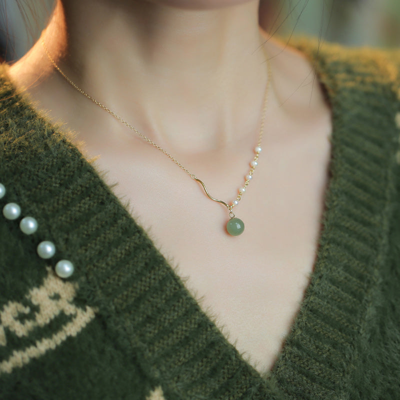 Hetian Jade Pearl Necklace
