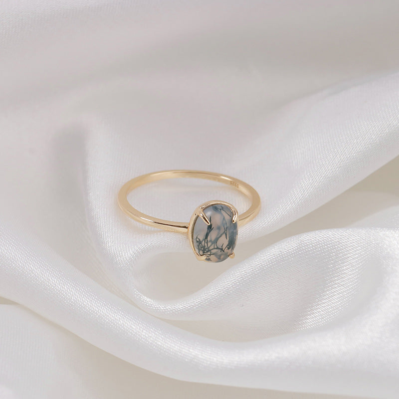 Natural Aquatic Agate Ring