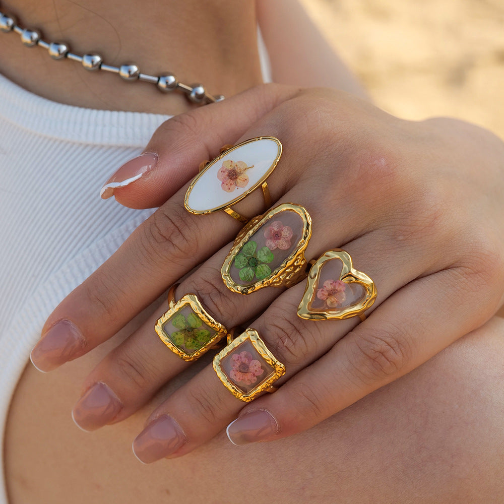 Pressed Flower Rings