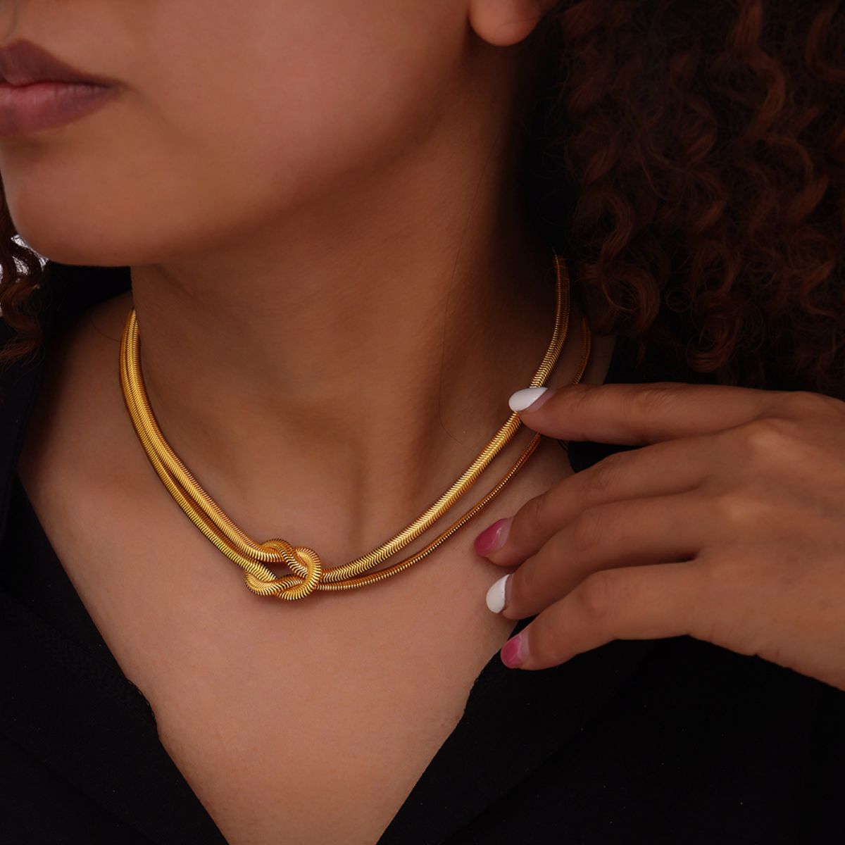 Chunky Steel Knot Necklace