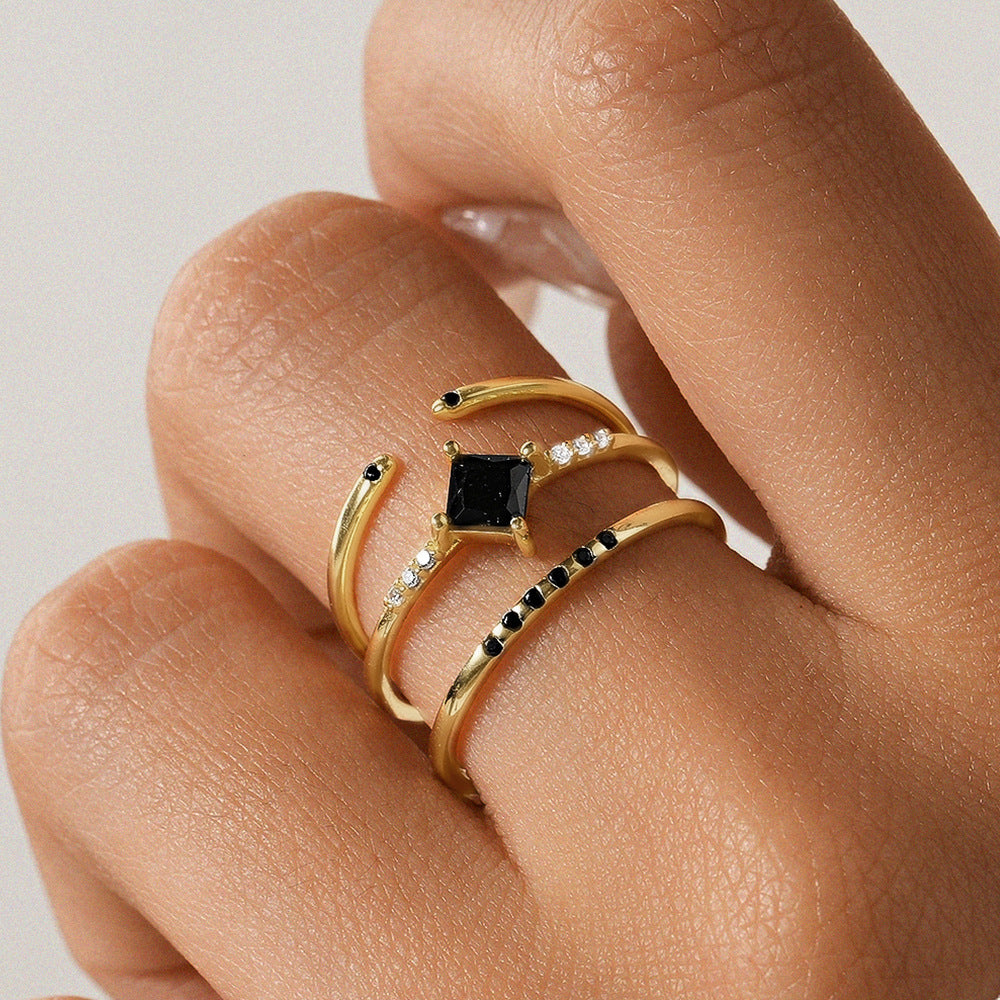 Granite Twin Ring Set