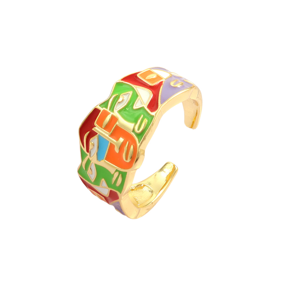 Adjustable Abstract Art Ring