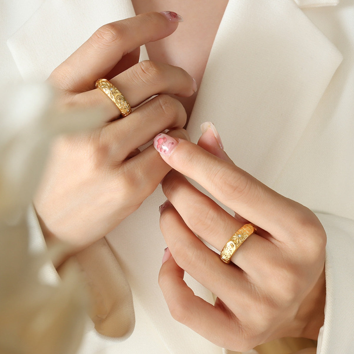 Gold Engraved Ring